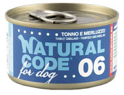 Natural code 06 tonno e merluzzo cani adulti lattina 90g