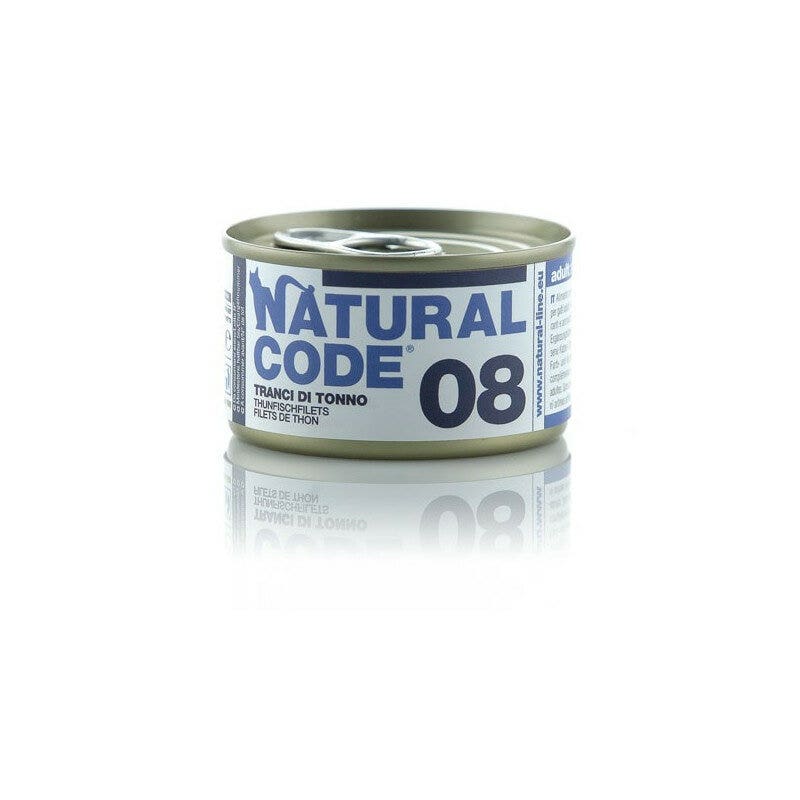 Natural code 08 tranci di tonno gatti adulti lattina 85g
