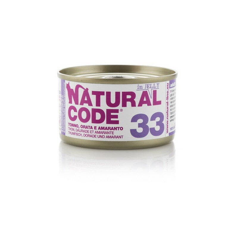 Natural code 33 tonno orata e amaranto gatti adulti lattina 85g