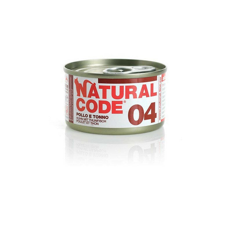 Natural code 4 tonno e papaya gatti adulti lattina 85g