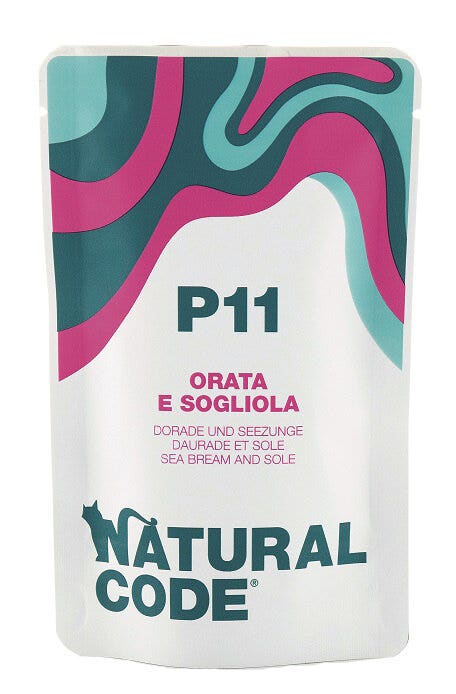 Natural code p11 orata e sogliola gatti adulti busta 70g