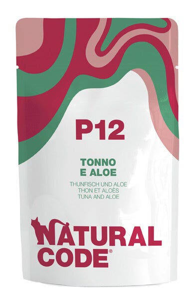 Natural code p12 tonno e aloe gatti adulti busta 70g