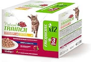 Natural trainer adult multipack pollo e salmone bocconcini in salsa 12x85g