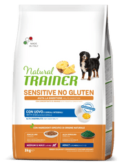 Natural trainer cane sensitive no gluten medium & maxi adult con uova 3kg