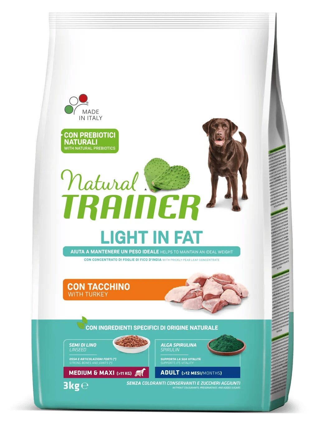 Natural trainer light in fat medium & maxi adult con carni bianche 12kg
