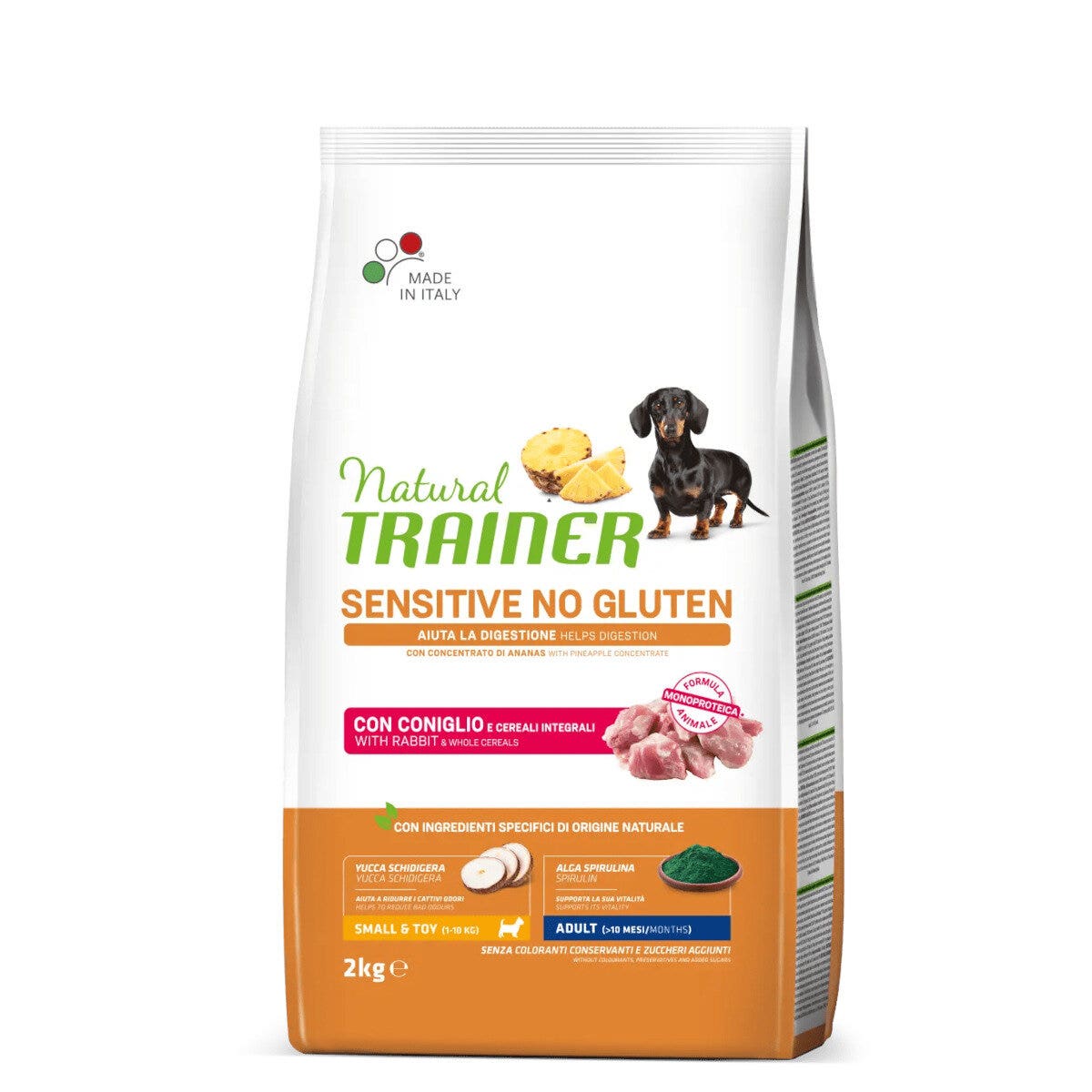 Natural trainer sensitive no gluten small & toy adult con coniglio per cani toy 2kg