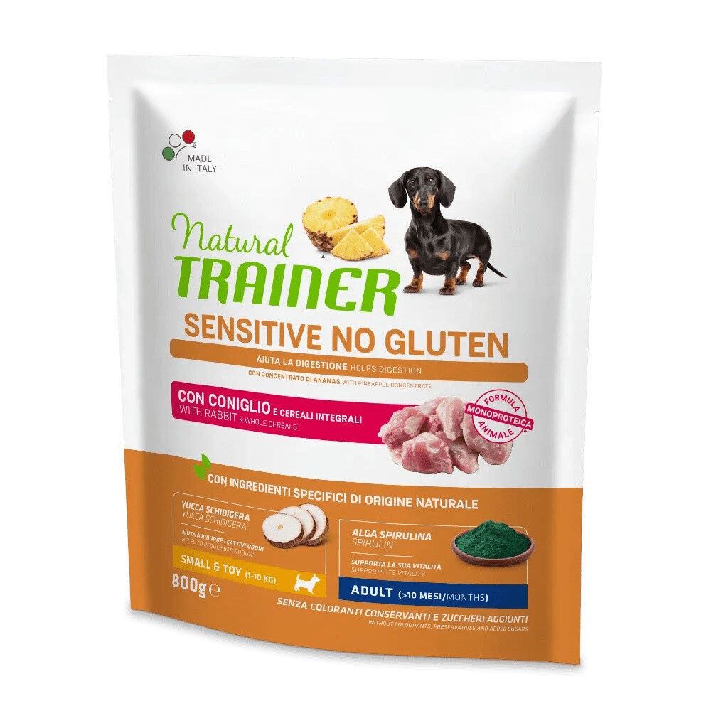 Natural trainer sensitive no gluten small & toy adult con coniglio per cani toy 800g