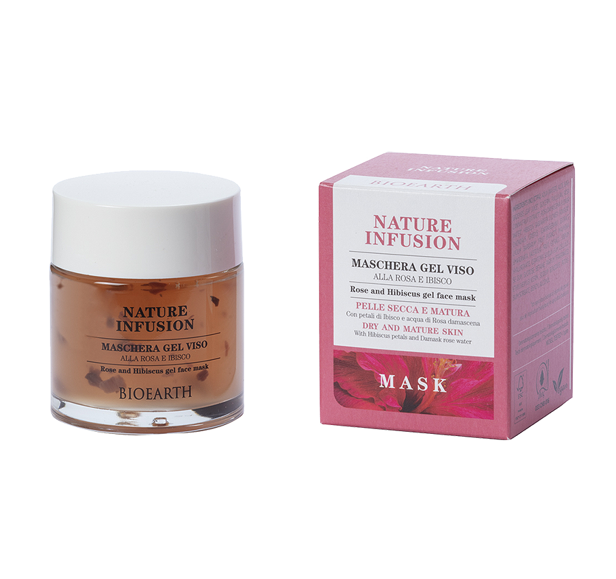 Nature infusion maschera gel viso rosa e ibisco pelle secca e matura 100 ml