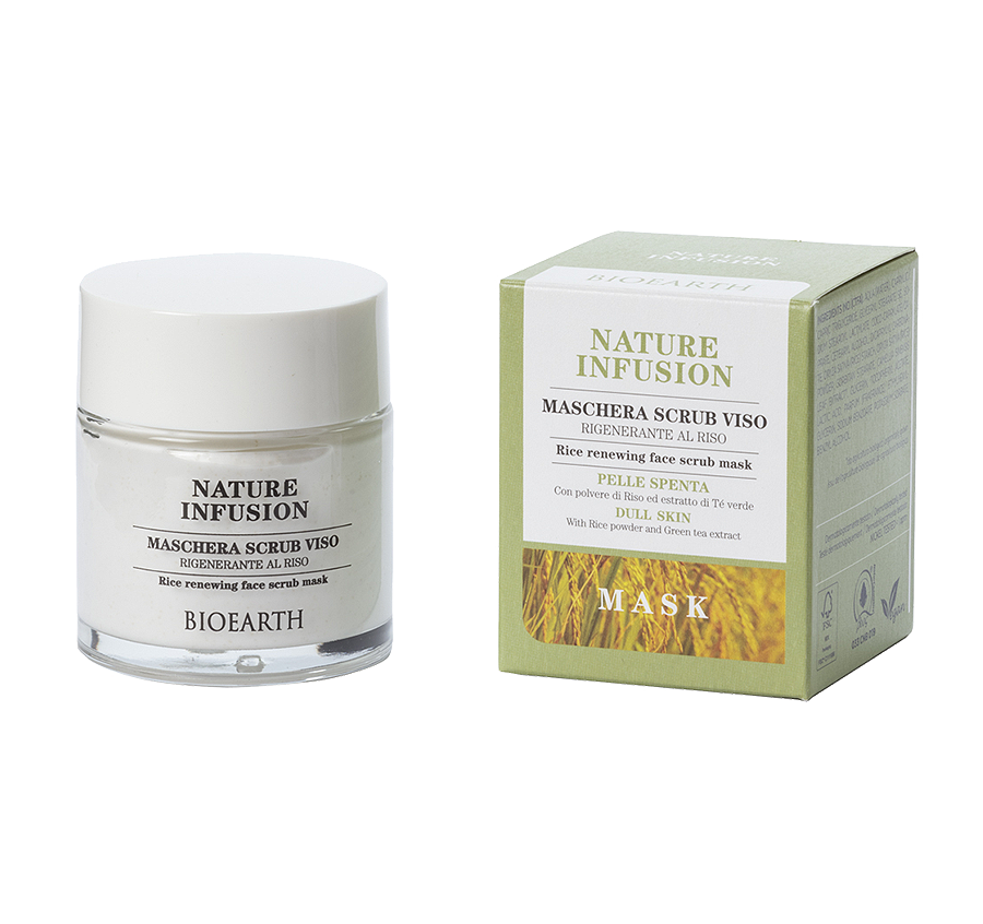 Nature infusion maschera scrub viso rigenerante al riso 100 ml pelle spenta