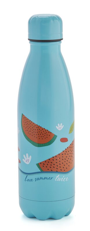 Neavita bottiglia thermos in acciaio twice azzurra da 500 ml