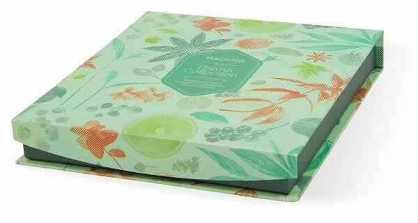 Neavita cofanetto bio verde quadrato a 9 scomparti con 27 tisane assortite