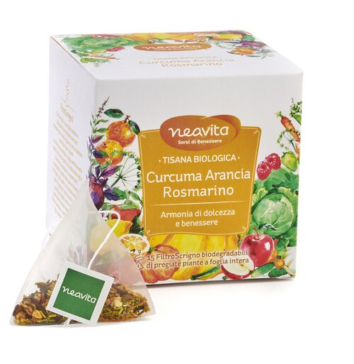 Neavita filtroscrigno fruit&veg curcuma arancia rosmarino bio 15 filtri 3 g