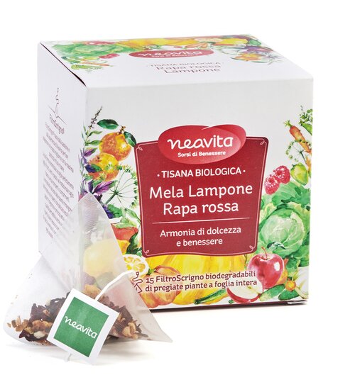 Neavita filtroscrigno fruit&veg mela lampone rapa rossa bio 15 filtri 3 g