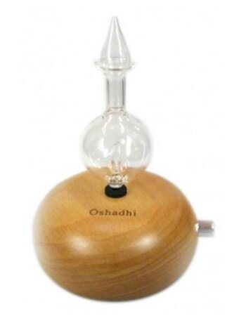 Nebulizzatore di essenze crystal ampolla vetro con base in legno