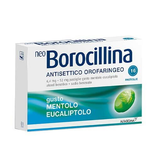 Neo Borocillina Antisettico Orofaringeo 16 Pastiglie Mentolo Eucaliptolo