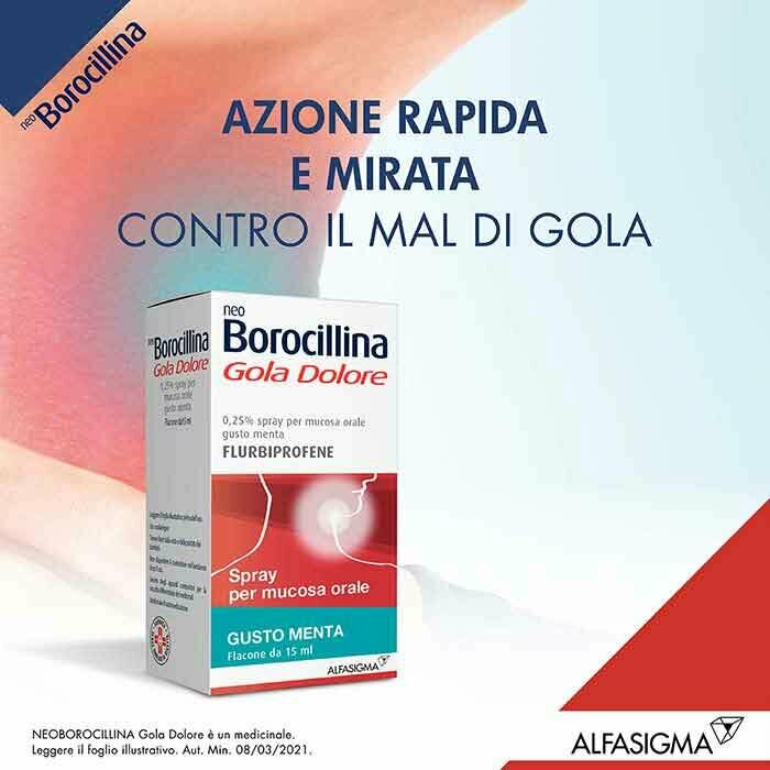 Neoborocillina Gola Dolore Flurbiprofene Spray 15 ml