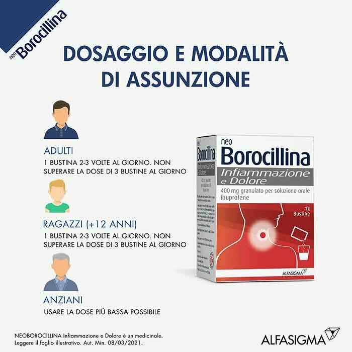 NeoBorocillina Infiammazione e Dolore granulato orale 12 bustine