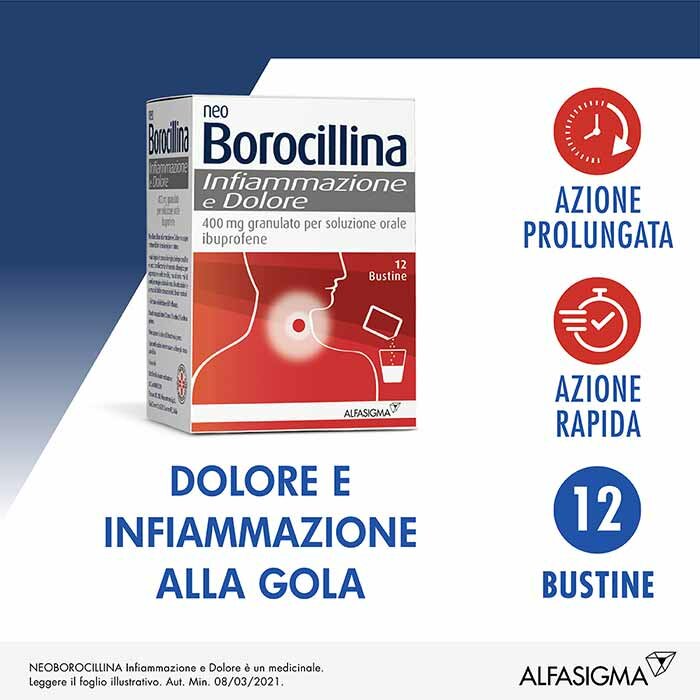 NeoBorocillina Infiammazione e Dolore granulato orale 12 bustine