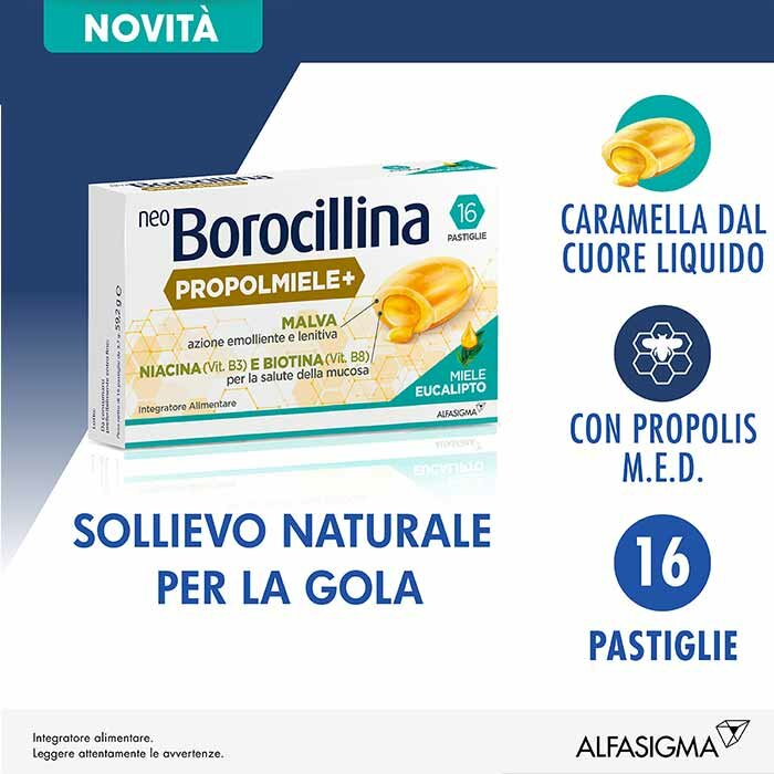 Neoborocillina propolmiele+ miele/eucalipto 16 pastiglie
