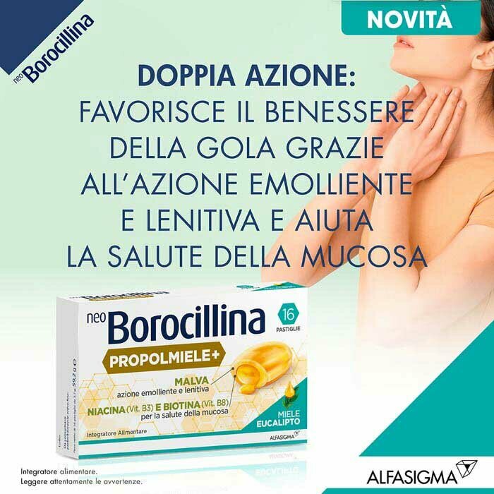 Neoborocillina propolmiele+ miele/eucalipto 16 pastiglie