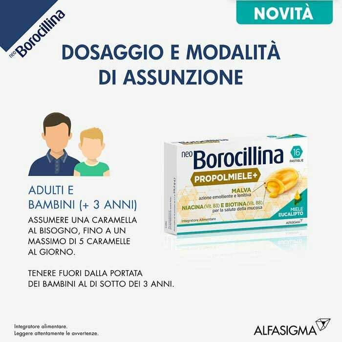 Neoborocillina propolmiele+ miele/eucalipto 16 pastiglie