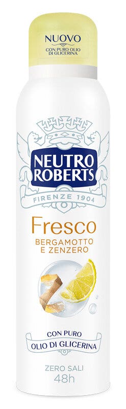 Neutro roberts deodorante spray fresco giallo zero sali di alluminio 150ml