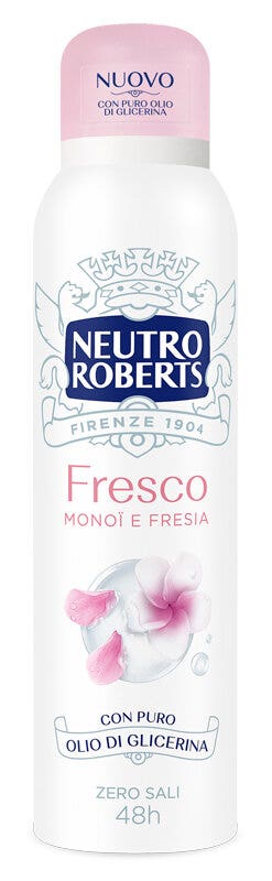 Neutro roberts deodorante spray fresco rosa zero sali di alluminio 150ml