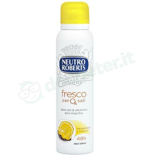 Neutro Roberts Deodorante Spray Fresco Zero Sali Bergamotto e Zenzero 150 ml