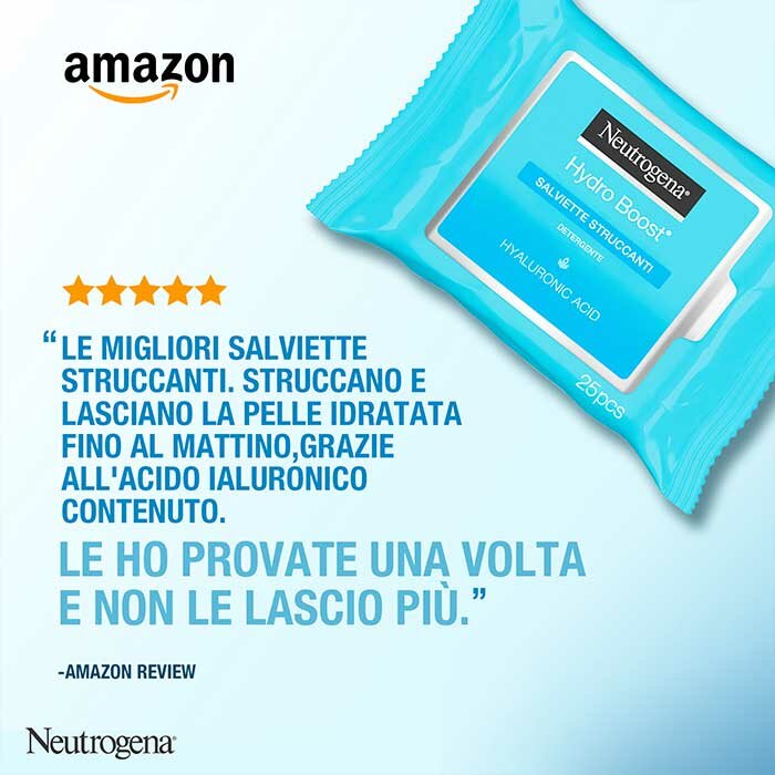 Neutrogena Hydra Boost Salviettine Struccanti 25 Pezzi