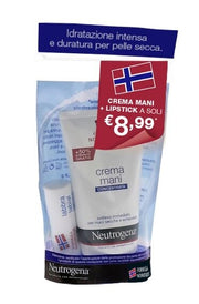 Neutrogena promo crema mani idratante con profumo + lipstick labbra secche