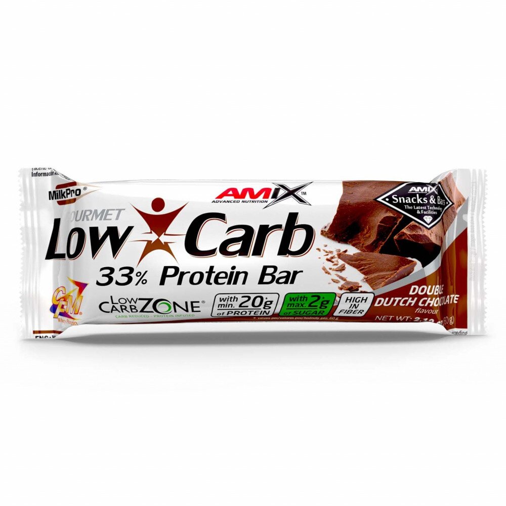 Newtritions amix low carb 33% bar barretta proteica gusto doppio cioccolato 60g