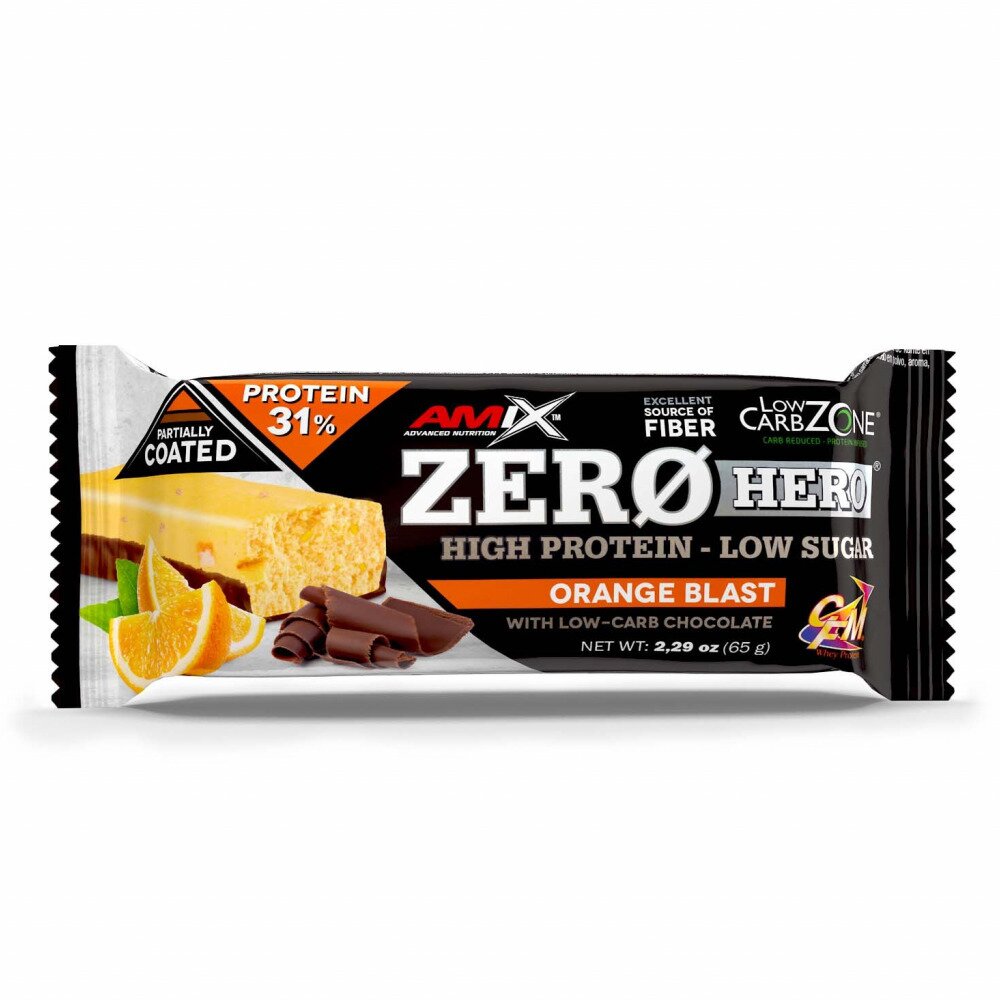 Newtritions amix zero hero 31% protein bar barretta proteica gusto arancia 65g