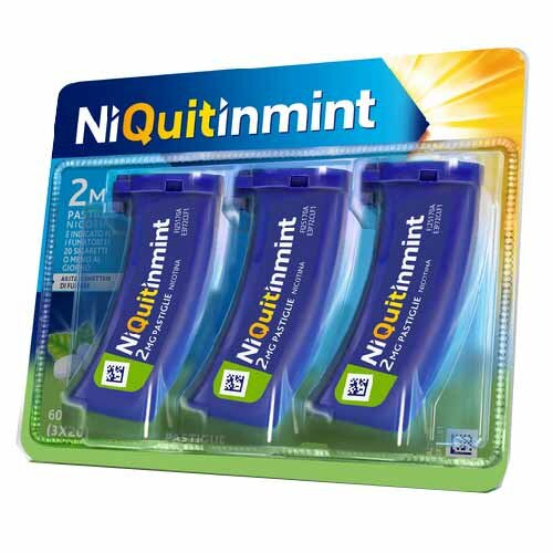 NiQuitin 2 mg Smettere di Fumare Gusto Menta 60 Pastiglie 