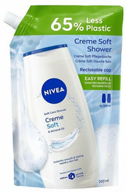 Nivea bagnodoccia creme soft bagnoschiuma cremoso con olio di mandorla delicato e idratante refill 500ml