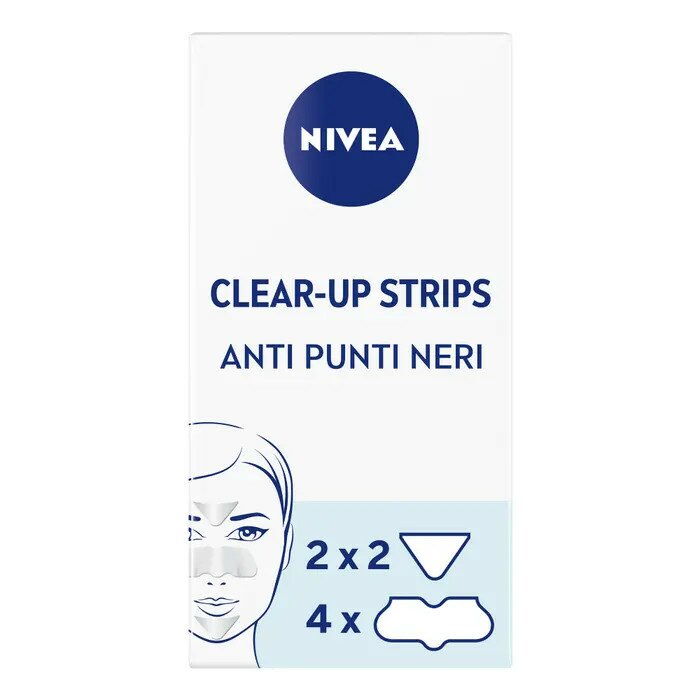 Nivea Clear-Up Strip Zona T Cerotti per Rimuovere Punti Neri 6 Pezzi