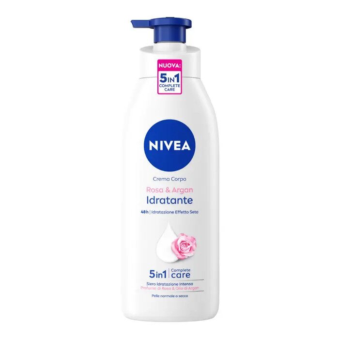 Nivea Crema Corpo Fluida Rosa&Argan Idratante Effetto Seta 500 ml