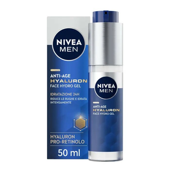 Nivea Men Active Age Hylauron Hydro Gel Viso - Gel Idratante e Rivitalizzante 50 ml