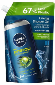 Nivea men doccia shampoo energy docciaschiuma uomo energizzante per viso corpo e capelli 250ml