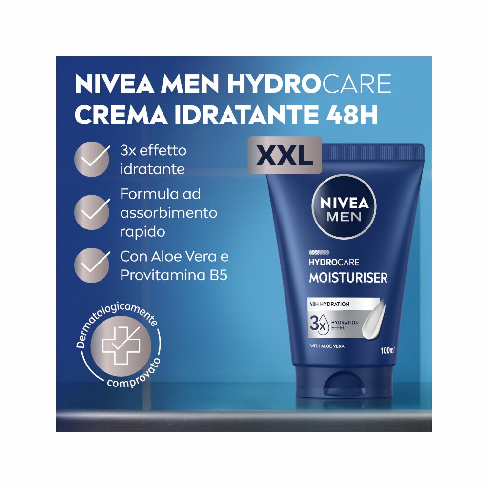 Nivea men hydrocare 48h crema idratante uomo xxl 100ml