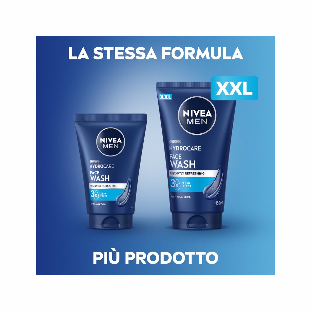 Nivea men hydrocare gel detergente viso uomo xxl 150ml