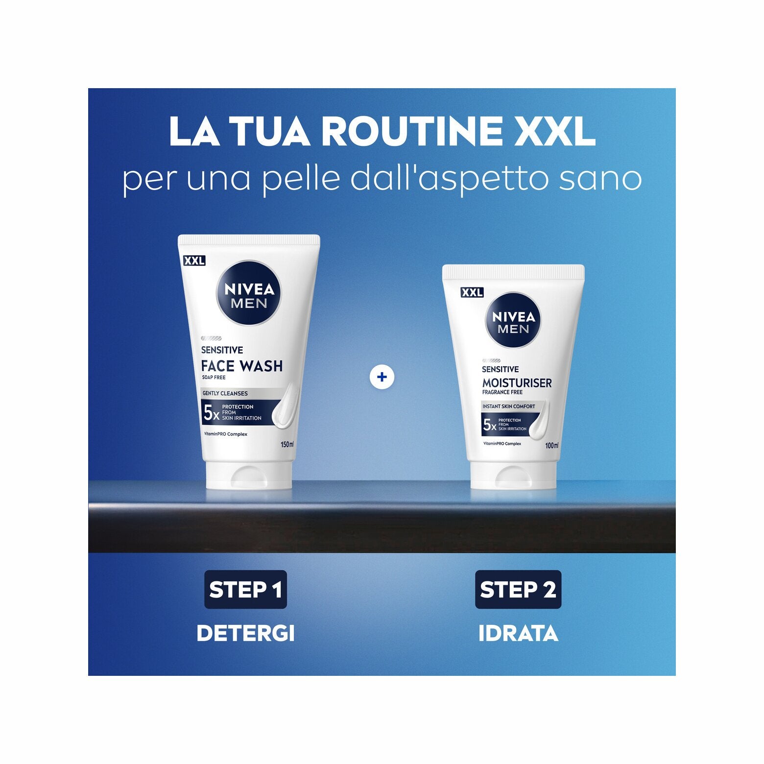 Nivea men sensitive gel detergente viso uomo xxl 150ml