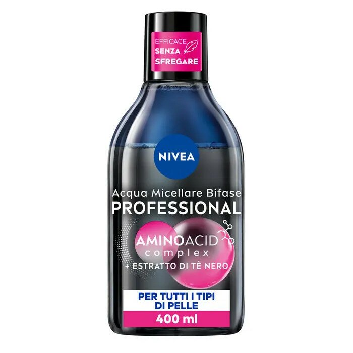 Nivea MicellAIR Professional Black Acqua Micellare Bifase Detergente Viso 400 ml