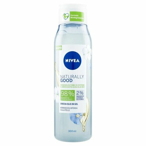 Nivea Naturally Good Doccia Olio in Gel all'Olio di Argan e Fiori Di Cotone 300 ml