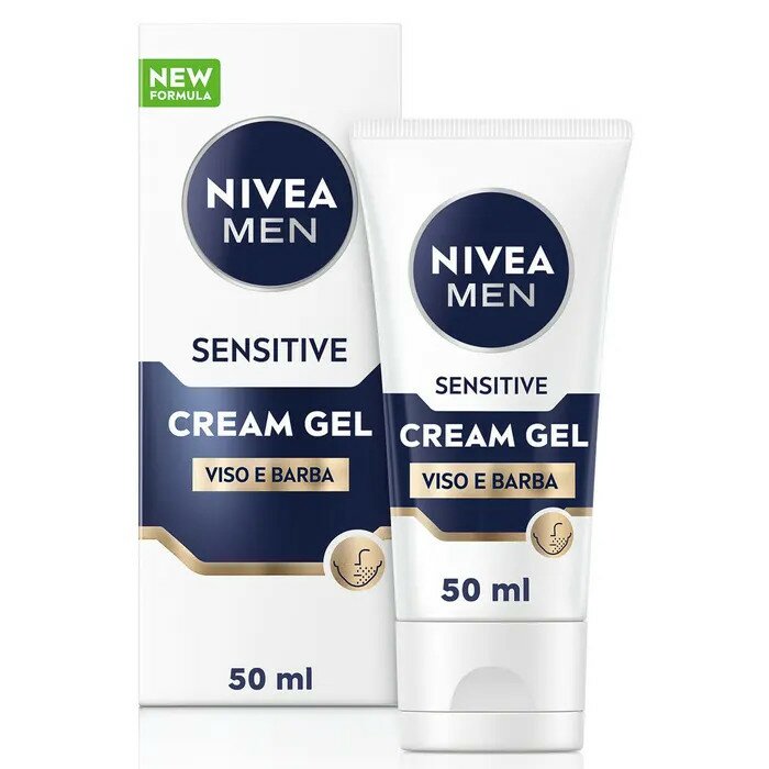Nivea sensitive crema gel viso e barba 50ml