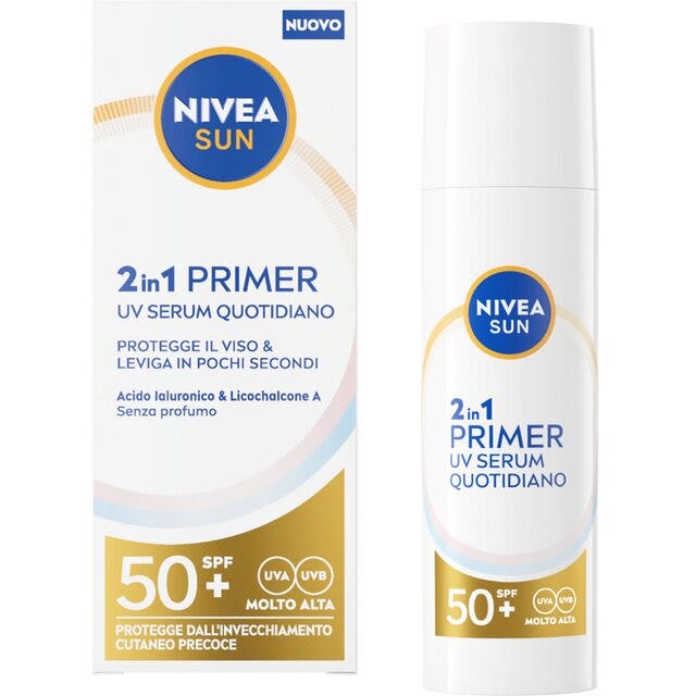 Nivea sun 2in1 primer uv serum quotidiano crema viso siero 30ml spf50+