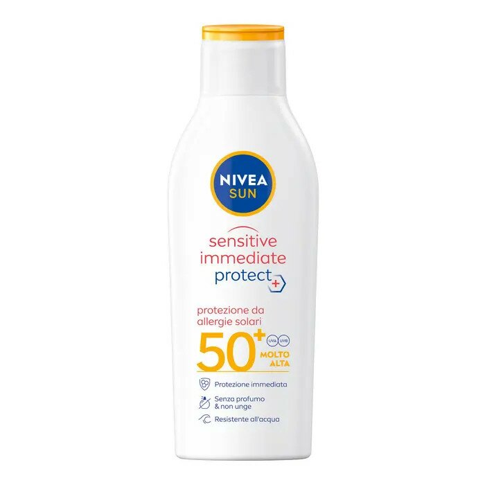 Nivea Sun Sensitive Immediate Protect Latte Solare SPF 50+ Protezione Molto Alta 200 ml