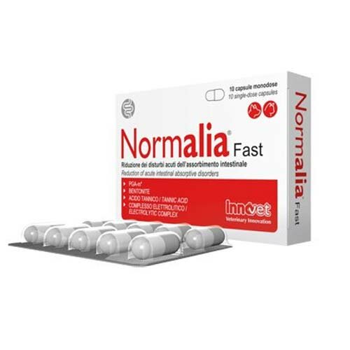 Normalia Fast Riduzione Disturbi Acuti Dell'Assorbimento Intestinale Cane e Gatto 10 Capsule