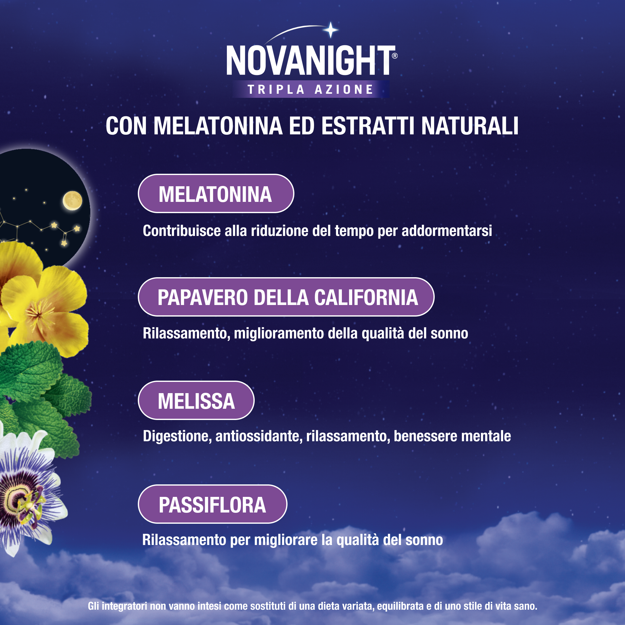 Novanight Integratore Per il Sonno 30 Compresse