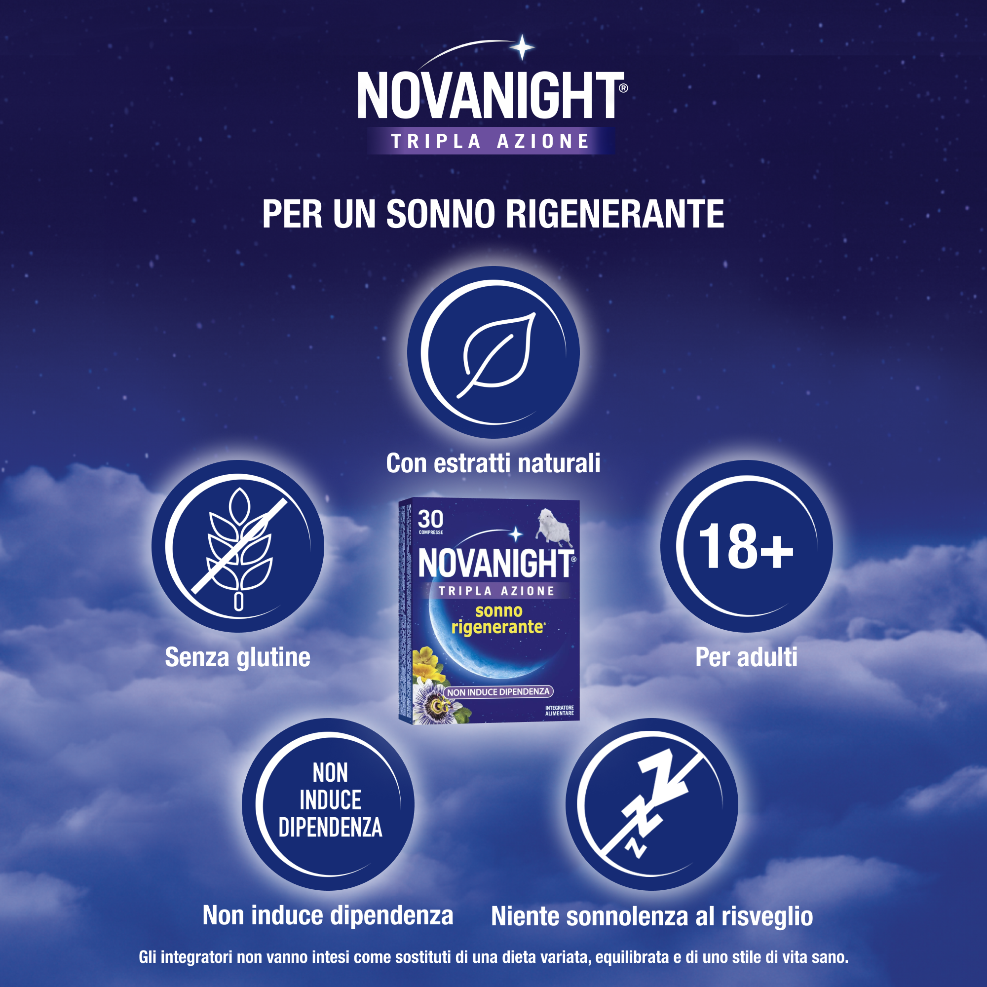 Novanight Integratore Per il Sonno 30 Compresse