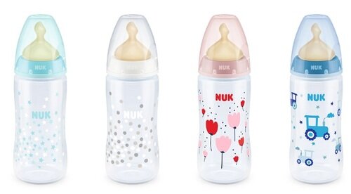 Nuk biberon first choice+ temperature control in polipropilene da 300 ml tettarella in lattice 6-18 mesi